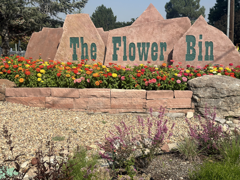 The Flower Bin Monument Sign